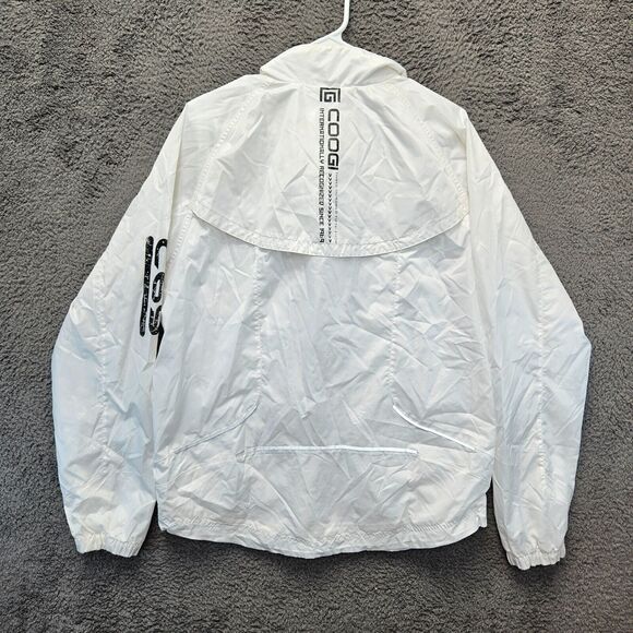 Coogi 69 Jacket Men Size Large White Full Zip Windbreaker Reflective‎ - Picture 10 of 13